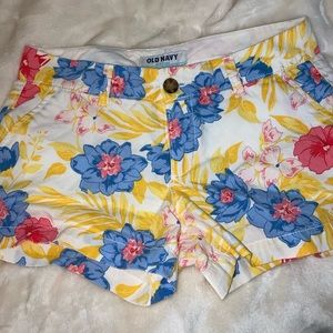 Floral print canvas old navy shorts
